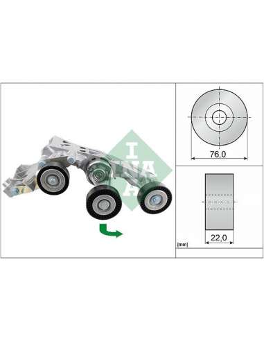 Brazo tensor, correa poli V Ina 534 0338 10 - Tensor  Correa auxiliar DriveAlign®