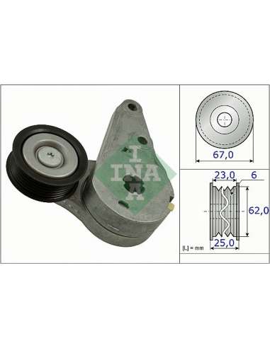 Brazo tensor, correa poli V Ina 534 0373 10 - Rodillo tensor correa auxiliar DriveAlign®