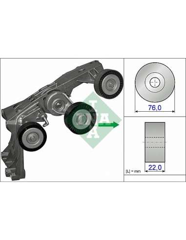 Brazo tensor, correa poli V Ina 534 0431 10 - Tensor  Correa auxiliar DriveAlign®