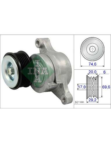 Brazo tensor, correa poli V Ina 534 0457 10 - Tensor  Correa auxiliar DriveAlign®