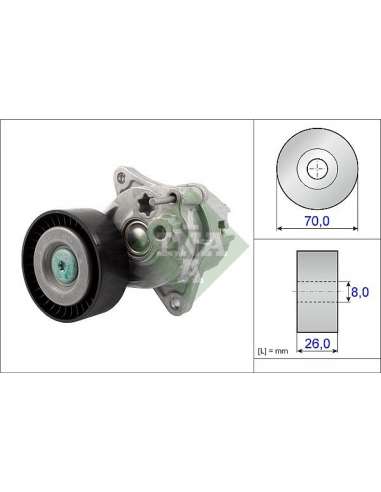 Brazo tensor, correa poli V Ina 534 0481 10 - Tensor  Correa auxiliar DriveAlign®