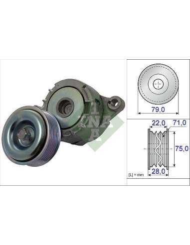 Brazo tensor, correa poli V Ina 534 0508 10 - Tensor  Correa auxiliar DriveAlign®