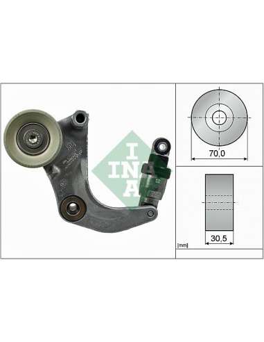 Brazo tensor, correa poli V Ina 534 0534 10 - Tensor  Correa auxiliar DriveAlign®
