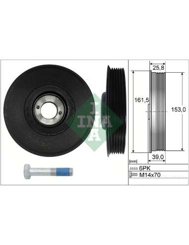 Kit poleas, cigüeñal Ina 544 0039 20 - Tensor  Polea de cig e al