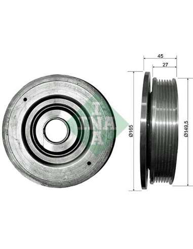 Polea, cigüeñal Ina 544 0094 10 - Tensor  Polea de cig e al