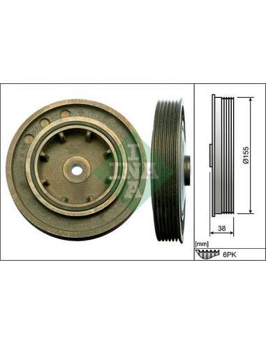 Polea, cigüeñal Ina 544 0101 10 - Tensor  Polea de cig e al