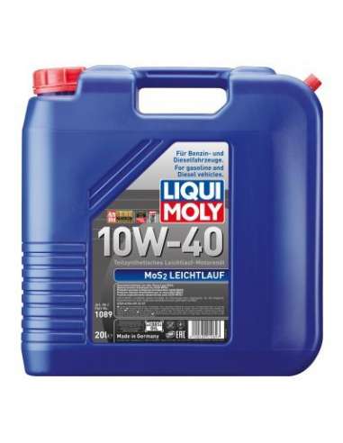 Liqui Moly 1089 - Aceite de motor antifricción MoS2 Leichtlauf 10W-40 20L