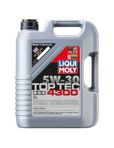 Aceite de motor Liqui Moly 3741 - LIQUI TOP TEC 4300 5W30 5L Top Tec 4300 5W-30