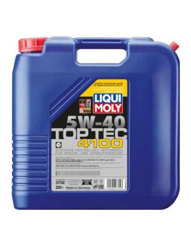 Aceite de motor Liqui Moly 3702 - LIQUI TOPTEC 4100 5W40 - 20L Top Tec 4100 5W-40