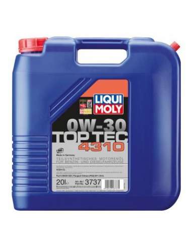 Aceite de motor Liqui Moly 3737 - LIQUI TOP TEC 4310 0W30 20L Top Tec 4310 0W-30