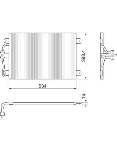 Condensador, aire acondicionado Magneti Marelli 350203215000 - Condensador A.A.