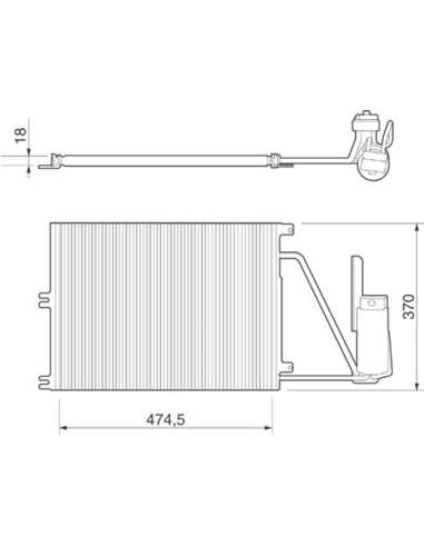 Condensador, aire acondicionado Magneti Marelli 350203220000 - Condensador A.A.