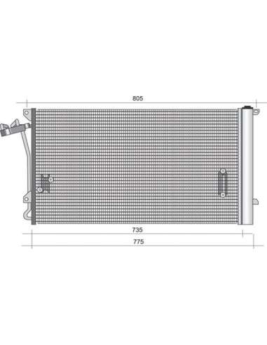 Condensador, aire acondicionado Magneti Marelli 350203345000 - Condensador A.A.