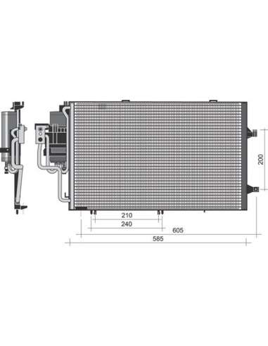 Condensador, aire acondicionado Magneti Marelli 350203351000 - Condensador A.A.