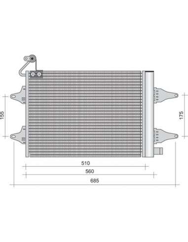 Condensador, aire acondicionado Magneti Marelli 350203381000 - Condensador A.A.