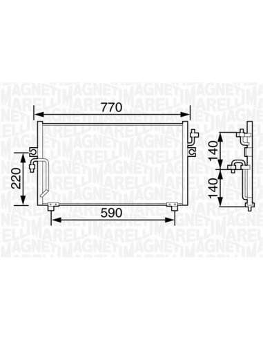 Condensador, aire acondicionado Magneti Marelli 350203481000 - Condensador