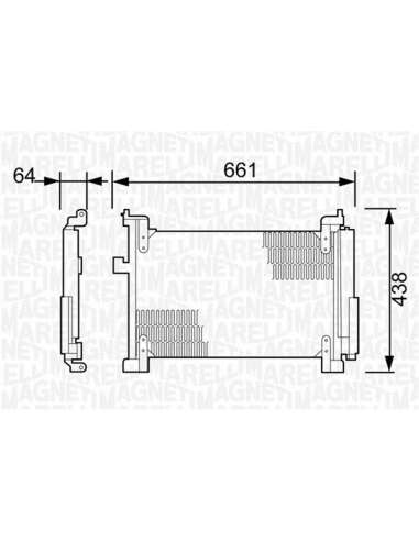 Condensador, aire acondicionado Magneti Marelli 350203498000 - Condensador A.A.