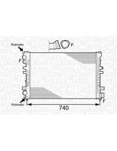Radiador, refrigeración del motor Magneti Marelli 350213102600 - Radiador motor