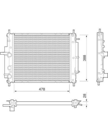 Radiador, refrigeración del motor Magneti Marelli 350213175000 - Radiador motor