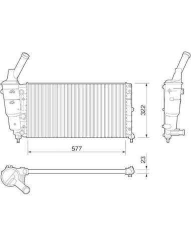 Radiador, refrigeración del motor Magneti Marelli 350213176000 - Radiador motor