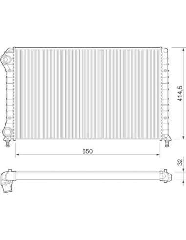 Radiador, refrigeración del motor Magneti Marelli 350213178000 - Radiador motor
