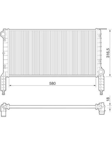 Radiador, refrigeración del motor Magneti Marelli 350213180000 - Radiador motor