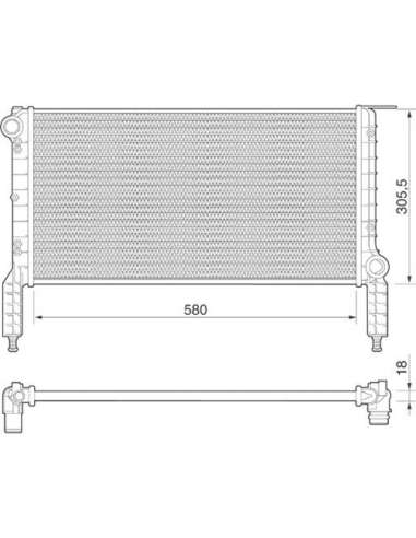 Radiador, refrigeración del motor Magneti Marelli 350213181000 - Radiador motor