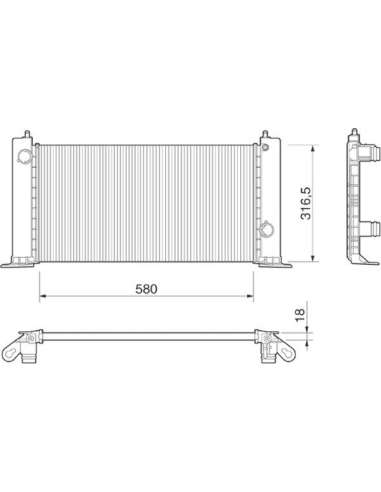 Radiador, refrigeración del motor Magneti Marelli 350213188000 - Radiador motor