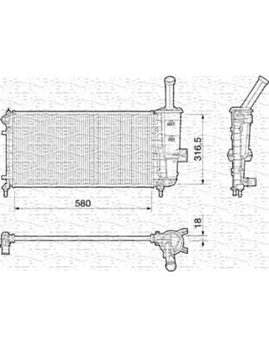 Radiador, refrigeración del motor Magneti Marelli 350213195000 - Radiador motor
