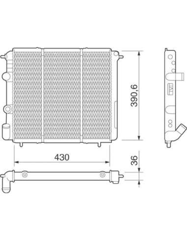 Radiador, refrigeración del motor Magneti Marelli 350213251000 - Radiador motor