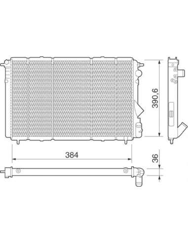 Radiador, refrigeración del motor Magneti Marelli 350213252000 - Radiador motor
