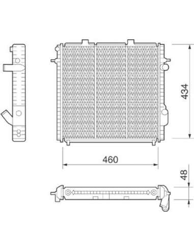 Radiador, refrigeración del motor Magneti Marelli 350213253000 - Radiador motor
