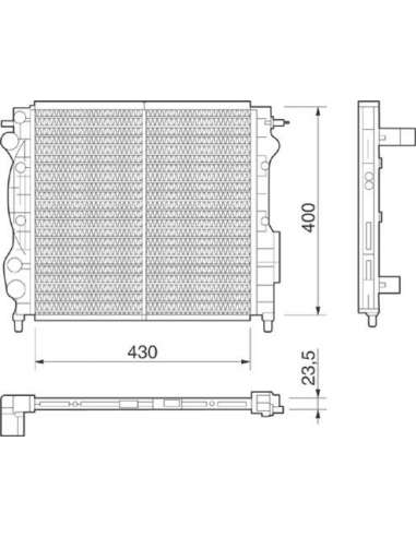 Radiador, refrigeración del motor Magneti Marelli 350213255000 - Radiador motor