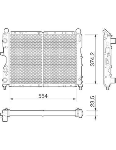 Radiador, refrigeración del motor Magneti Marelli 350213256000 - Radiador motor