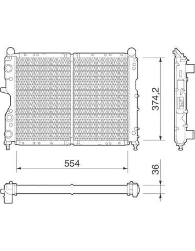 Radiador, refrigeración del motor Magneti Marelli 350213257000 - Radiador motor