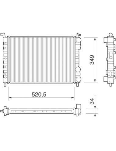 Radiador, refrigeración del motor Magneti Marelli 350213260000 - Radiador motor