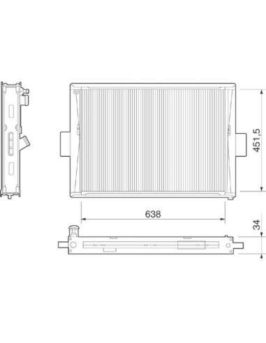 Radiador, refrigeración del motor Magneti Marelli 350213266000 - Radiador motor