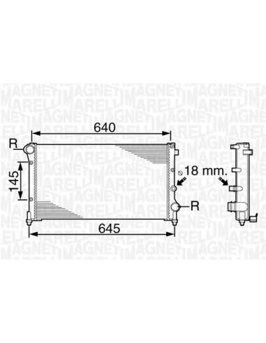 Radiador, refrigeración del motor Magneti Marelli 350213382000 - Radiador motor
