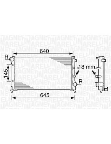 Radiador, refrigeración del motor Magneti Marelli 350213383000 - Radiador motor