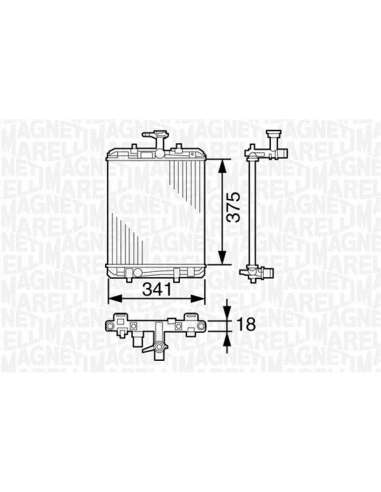 Radiador, refrigeración del motor Magneti Marelli 350213390000 - Radiador motor