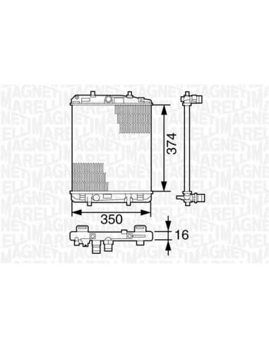Radiador, refrigeración del motor Magneti Marelli 350213393000 - Radiador motor