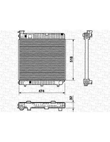 Radiador, refrigeración del motor Magneti Marelli 350213523000 - Radiador motor