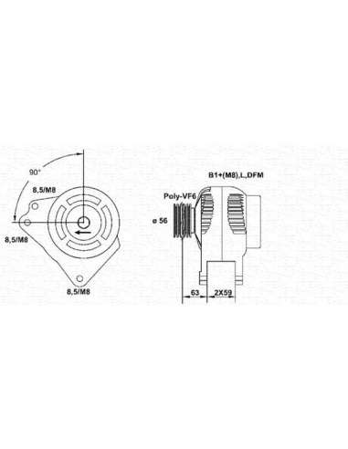 Alternador Magneti Marelli 943355059010 - Alternador reconstruido (Antigua re ferencia 943355060010)