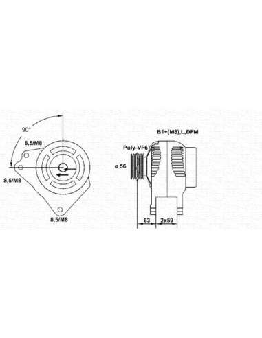 Alternador Magneti Marelli 943355139010 - Alternador reconstruido (Antigua re ferencia 943311205010)