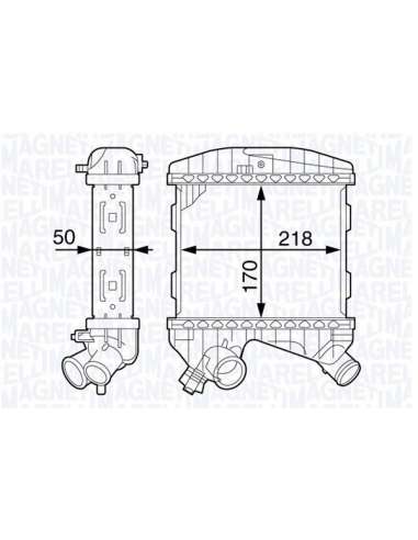 Radiador de aire de admisión Magneti Marelli 351319201940 - Intercooler