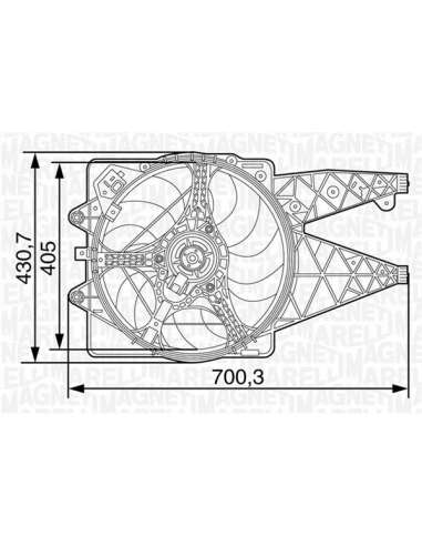 Ventilador, refrigeración del motor Magneti Marelli 069422456010 - Electroventilador del radiador