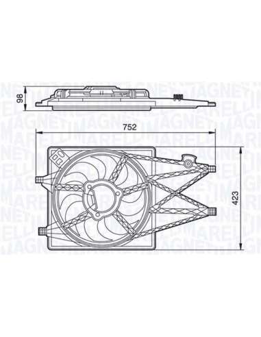 Ventilador, refrigeración del motor Magneti Marelli 069422457010 - Electroventilador del radiador