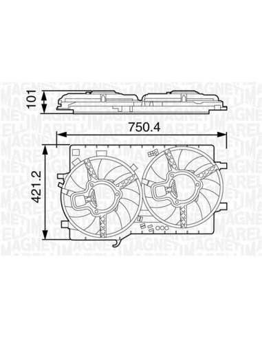 Ventilador, refrigeración del motor Magneti Marelli 069422458010 - Electroventilador del radiador