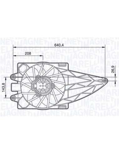 Ventilador, refrigeración del motor Magneti Marelli 069422483010 - Electroventilador radiador