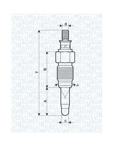 Bujía de precalentamiento Magneti Marelli 062900056304 - CALENTADOR MAGNETI MARELLI